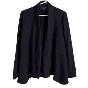 Lafayette 148 Black Wool Open Front Cardigan Light Jacket Neutral Career Sz 6